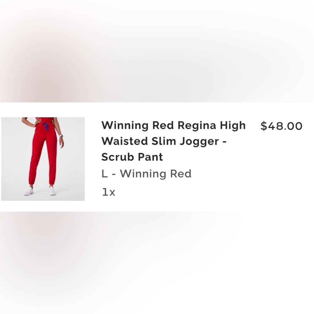 Winning Red Slim Jogger Scrub Pant and Casma 3 Pocket scrub top
